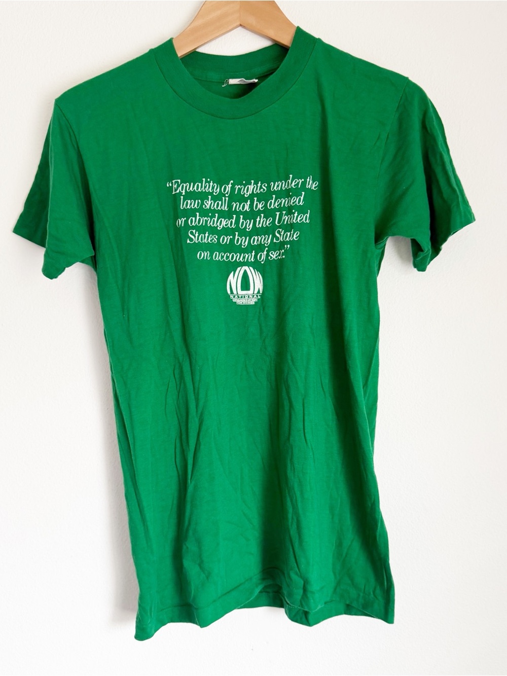Vtg NOW National Organization Women Equal Rights T Shirt Feminist Sneakers L